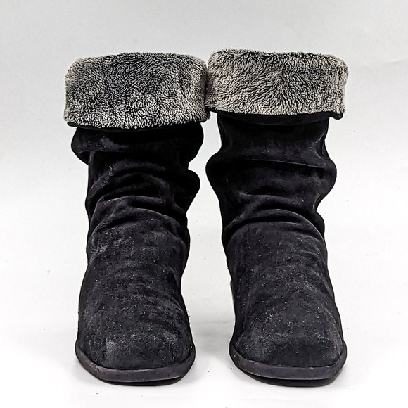 La Canadienne Women Wedge Black Fine Suede Mid Calf boots size 9 - Picture 2 of 11